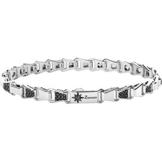 1 - Zancan men's bracelet 925 silver with black spinels ESB215