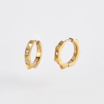 1 - Woman hoop earrings 925 golden silver Mabina studs 563475