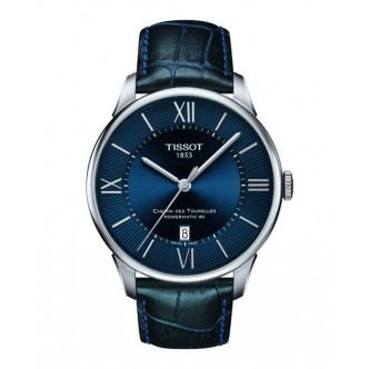 1 - Orologio Tissot Chemin des Tourelles blu T099.407.11.048.00 acciaio Powermatic 80