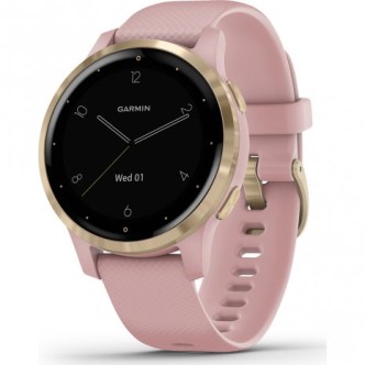 1 - Garmin women's watch Vivoactive 4S pink 010-02172-32 silicone and steel