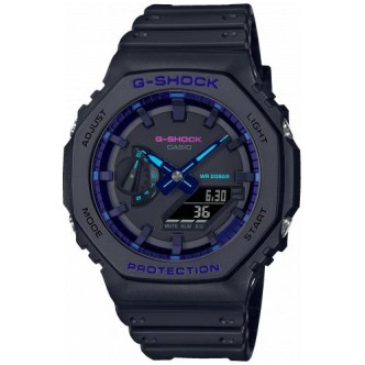 1 - Casio G-Shock black and blue watch man GA-2100VB-1AER case and strap in resin