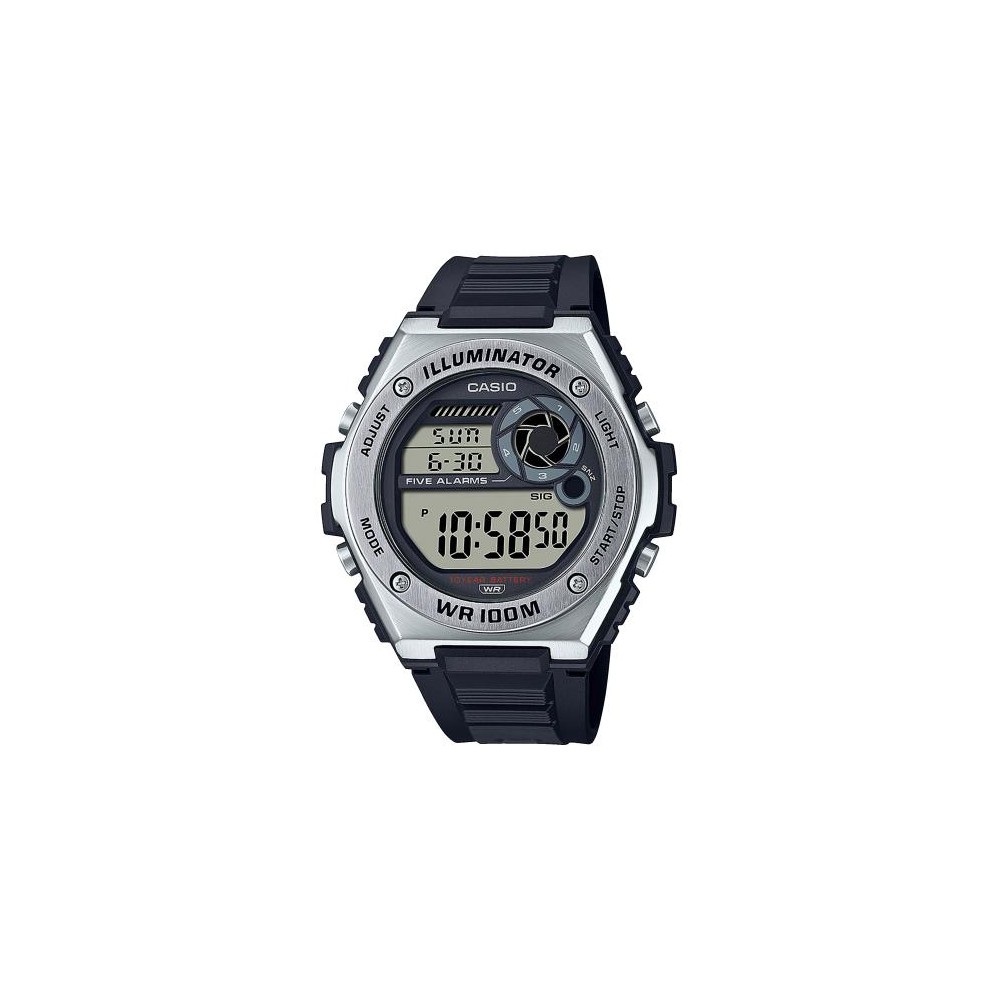 1 - Casio black digital man MWD-100H-1AVEF resin watch with LED light