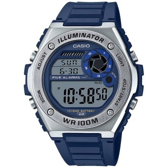 1 - Casio blue digital watch for men MWD-100H-2AVEF resin with LED light