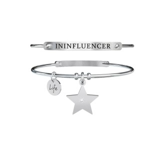 1 - Bracciale Kidult 731358 acciaio 316L stella con cristalli collezione Free Time