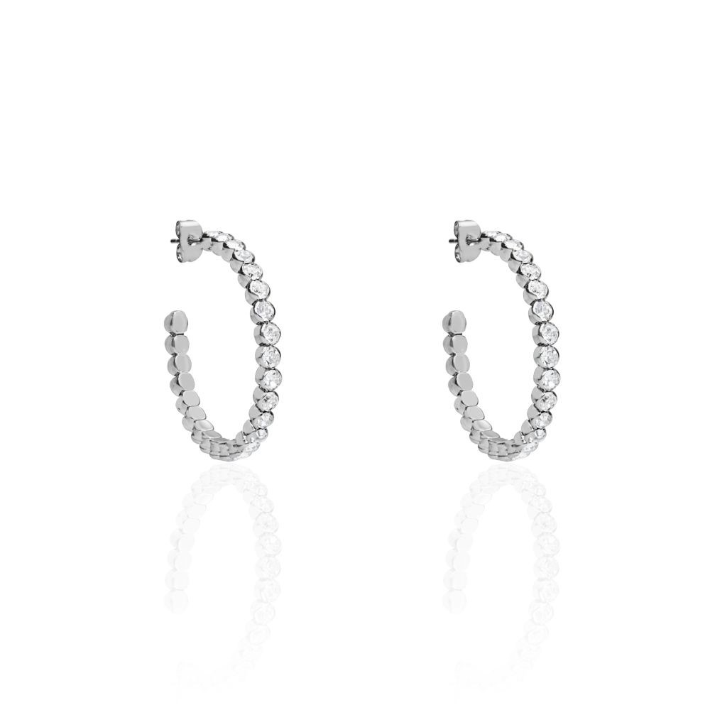 1 - Stroili woman earrings 1663920 rhodium-plated metal Romantic Shine collection