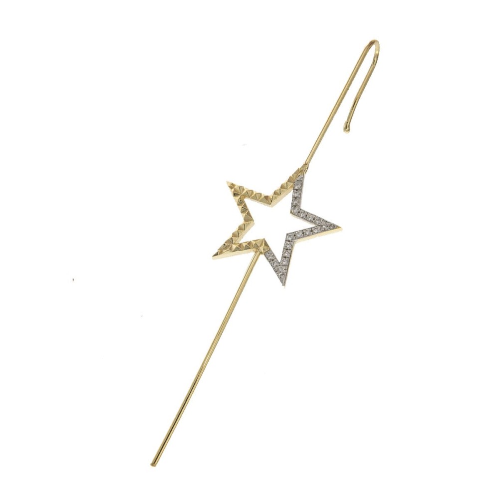 1 - Star Hook Earring Rue des Mille ORZ-009 M1 AU 925 silver gilded