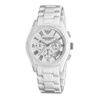 1 - Orologio cronografo uomo ceramica Emporio Armani bianco AR1403