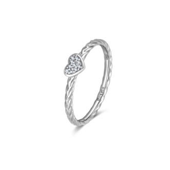 1 - Allegra Rosato heart ring RZA017X 925 silver with zircons