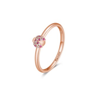 1 - Pink ladybug ring with cubic zirconia Allegra RZA020X Silver 925 rosé size 8