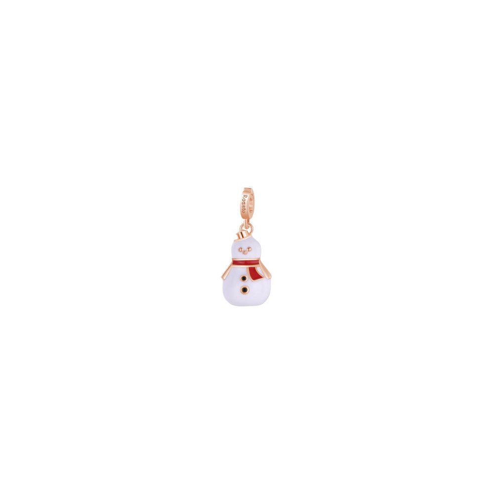 1 - Rosato Snowman Pendant RZLE053 Pink 925 silver with enamel