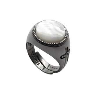 1 - Round Gemstone Ring Ellius man Silver 925 Gemma collection