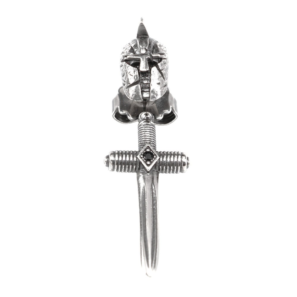 1 - Ellius Gladiator Armor earring for men 925 Silver Minerva collection