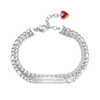 1 - Bracciale Desideri Amore Brosway donna BEI066 acciaio con zirconi