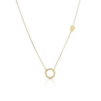 1 - Yellow Gold angel necklace woman Roberto Giannotti NKT311 circle with spheres