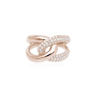 1 - Ring Woman Band with Mabina knot Silver 925 rose gold 523180-15