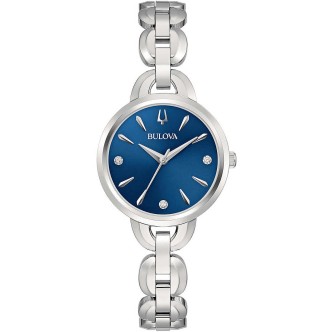 1 - Orologio donna Bulova Diamonds solo tempo blu 96P231 con diamanti