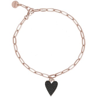 1 - Mabina black heart woman bracelet 925 Silver 533449