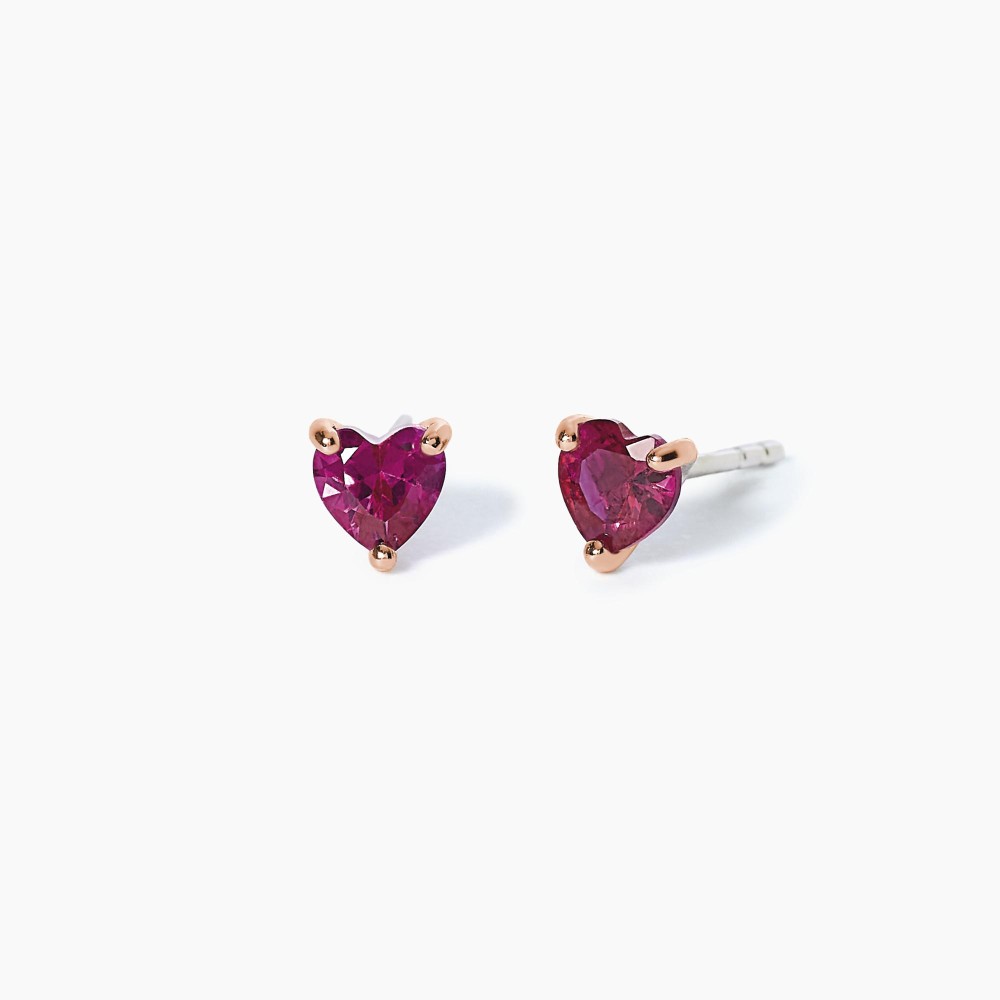 1 - Woman Ruby Heart Earrings Mabina Silver 925 563181