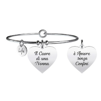 1 - Bracciale Kidult 731368 acciaio 316L ciondolo a cuore collezione Family