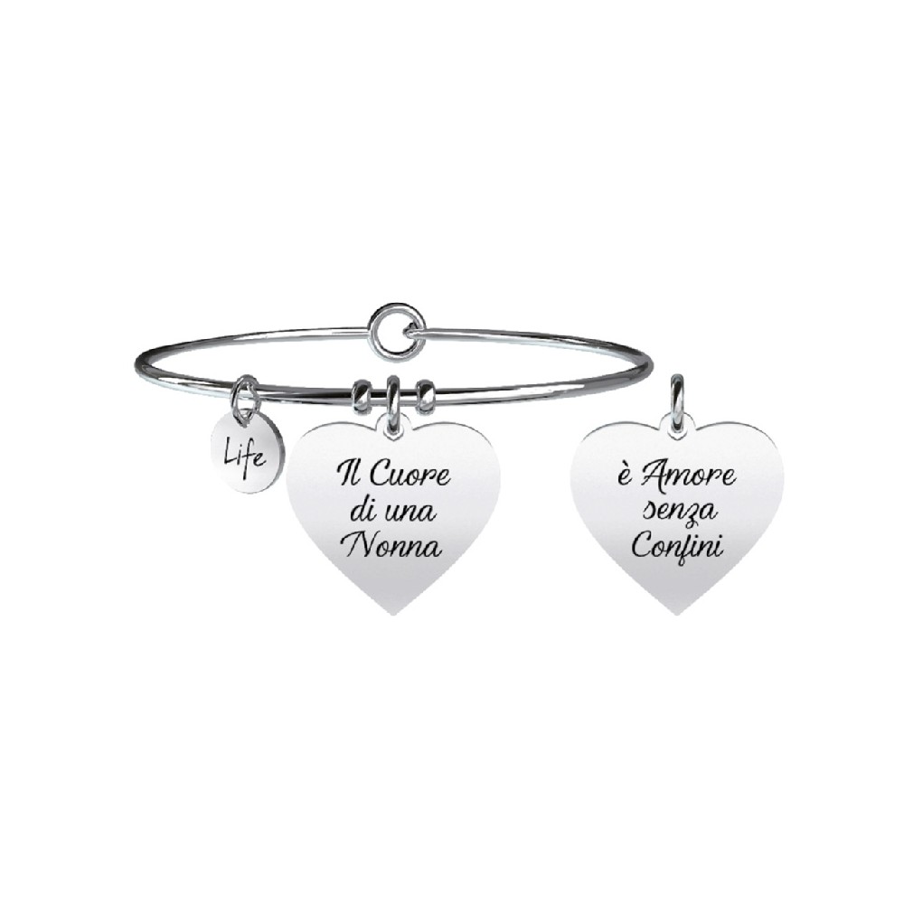 1 - Kidult bracelet 731368 steel 316L heart pendant Family collection