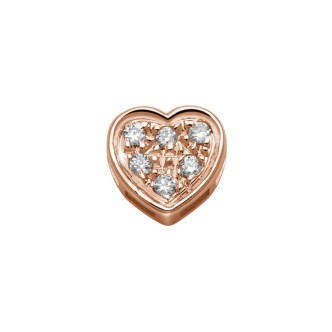 1 - Cuore Piatto Donna Oro Elements DCHF7847.003 Oro rosa 18Kt con diamanti