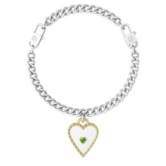 1 - Bracciale Kidult cuore verde donna acciaio 316L 731994 Love