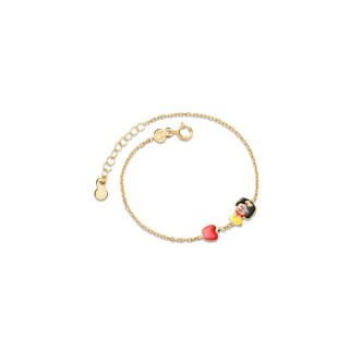 1 - Le Bebè Biancaneve girl bracelet Yellow Gold PMG092 Fiabe