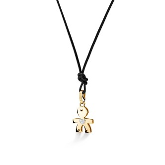 1 - Pendant woman Le Bebè child Yellow Gold with diamonds LBB060