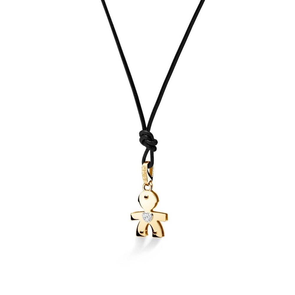 1 - Pendant woman Le Bebè child Yellow Gold with diamonds LBB060