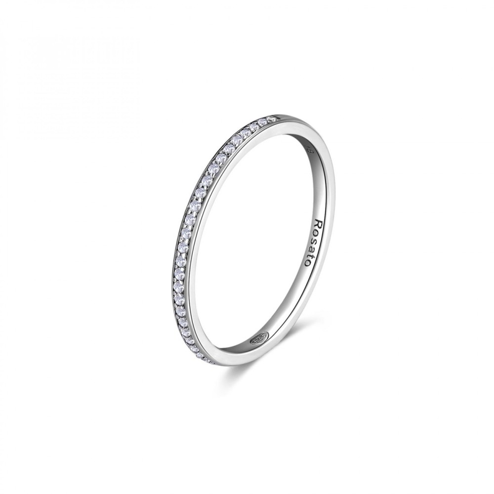 1 - Rosato Allegra half-veretta woman ring in 925 silver with zircons RZA029A