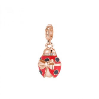 1 - Charm Ladybug with bow Rosato Stories 925 silver rosé RZLE049