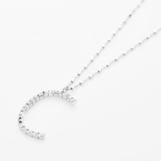 1 - Woman Necklace Letter C in 925 Silver Rosato Cubica  RZCU03