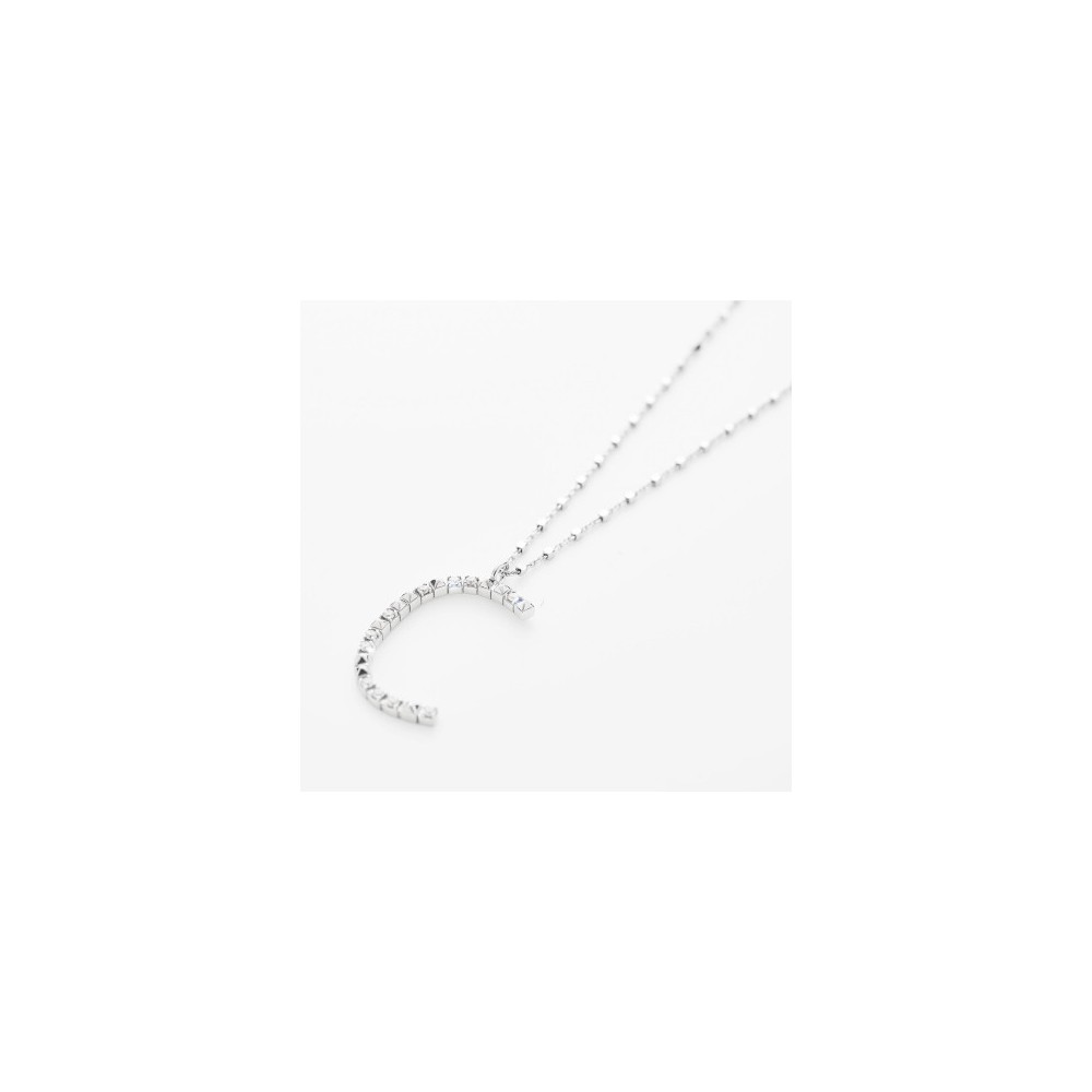 1 - Woman Necklace Letter C in 925 Silver Rosato Cubica  RZCU03