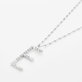 1 - Collana donna lettera E in Argento 925 Rosato Cubica RZCU05