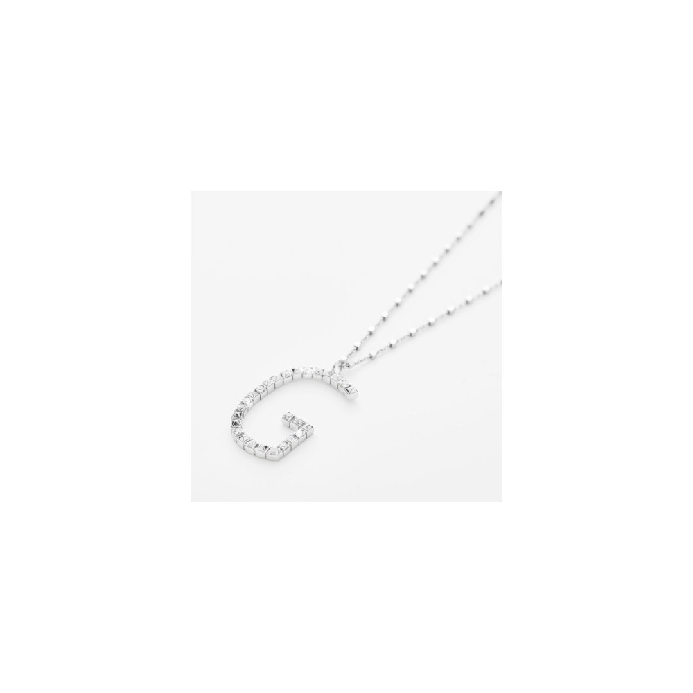 1 - Woman Necklace Letter G in 925 Silver Rosato Cubica  RZCU07