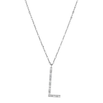 1 - Collana donna lettera L in Argento 925 Rosato Cubica RZCU12