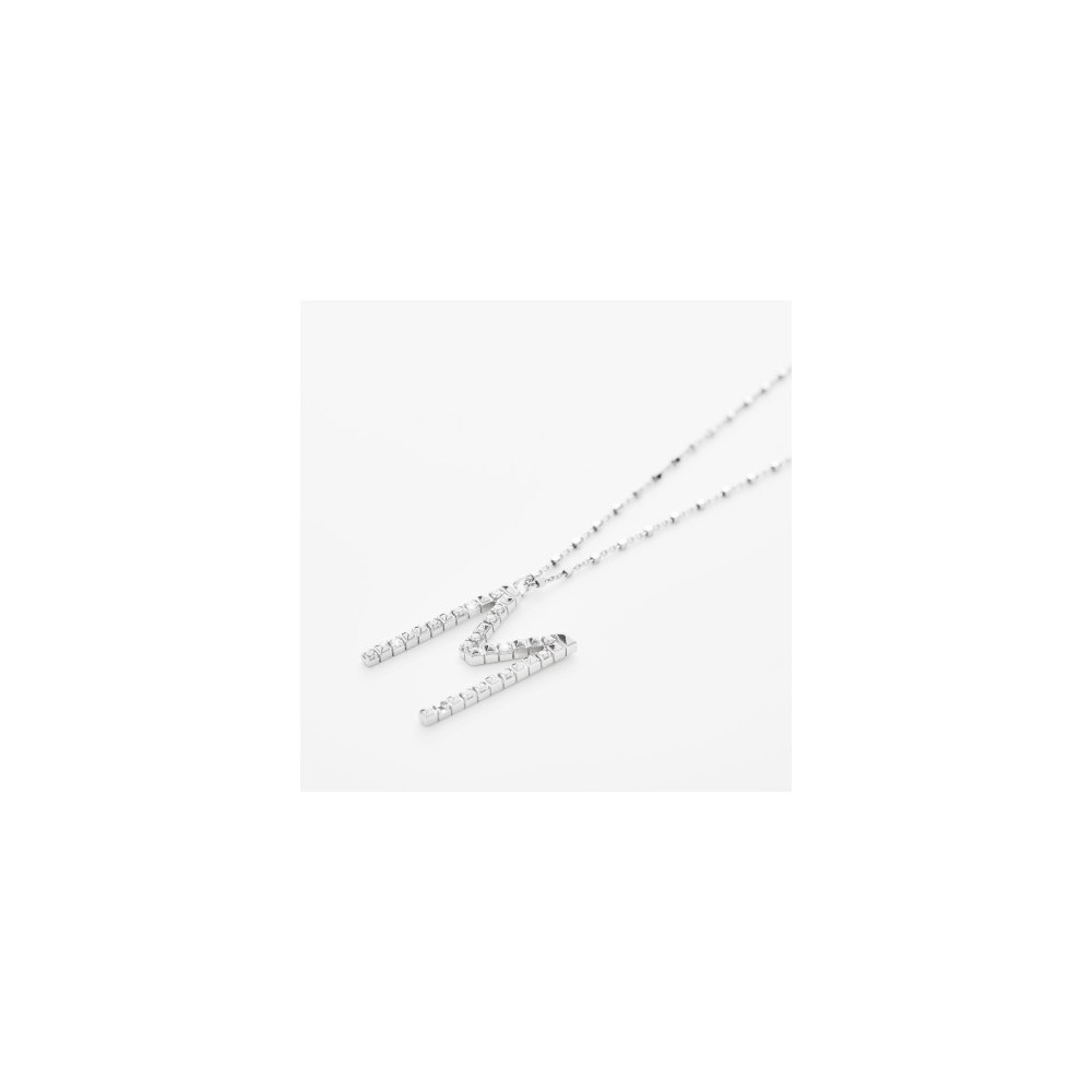 1 - Woman Necklace Letter M in 925 Silver Rosato Cubica  RZCU13