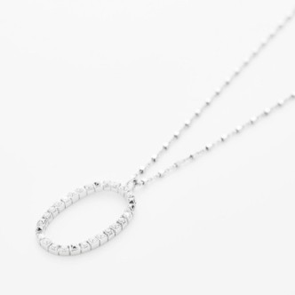 1 - Collana donna lettera O in Argento 925 Rosato Cubica RZCU15