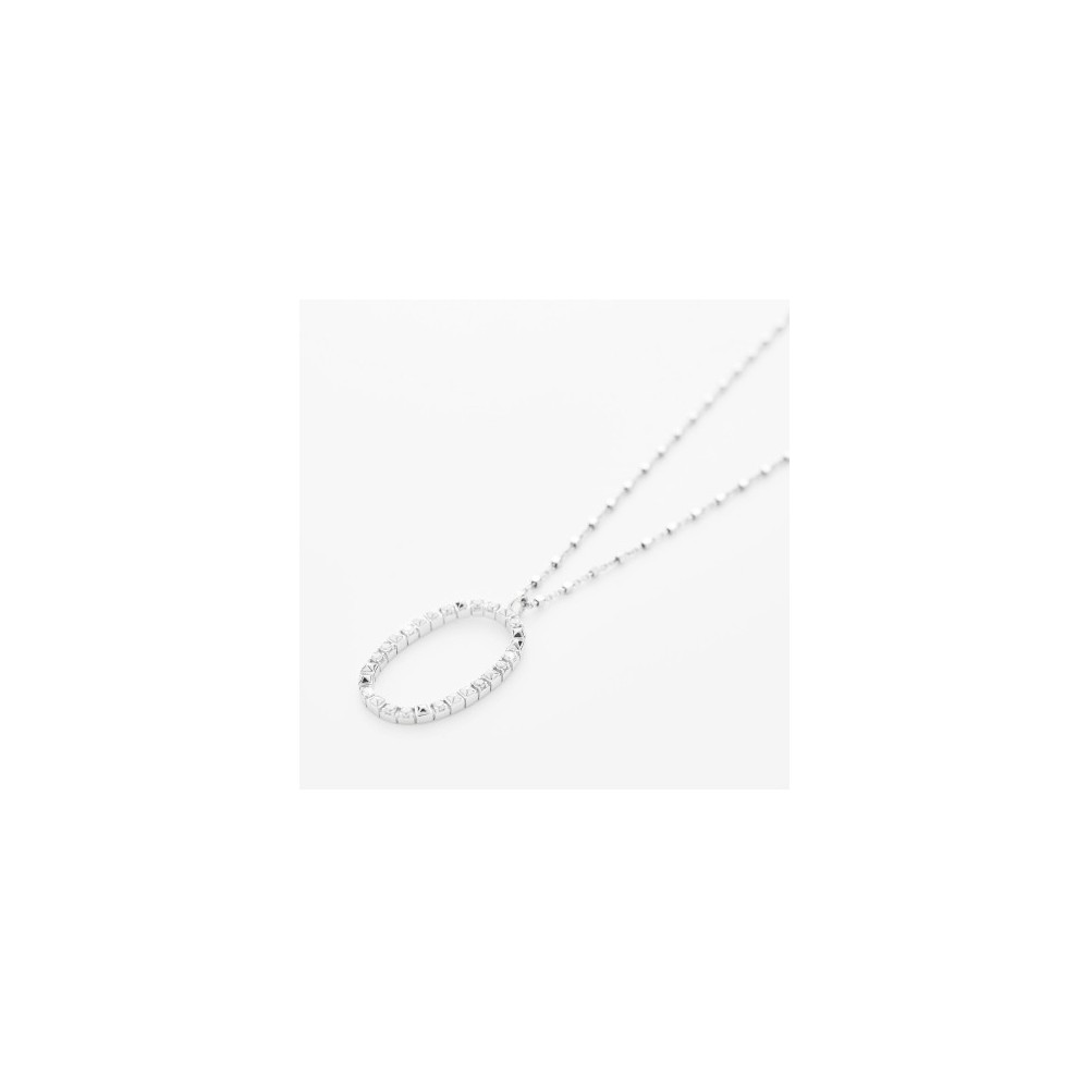 1 - Collana donna lettera O in Argento 925 Rosato Cubica RZCU15