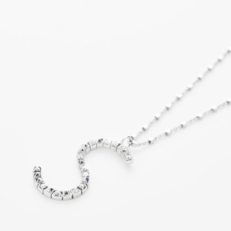 1 - Woman Necklace Letter S in 925 Silver Rosato Cubica  RZCU19