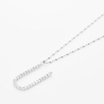 1 - Collana donna lettera U in Argento 925 Rosato Cubica RZCU21