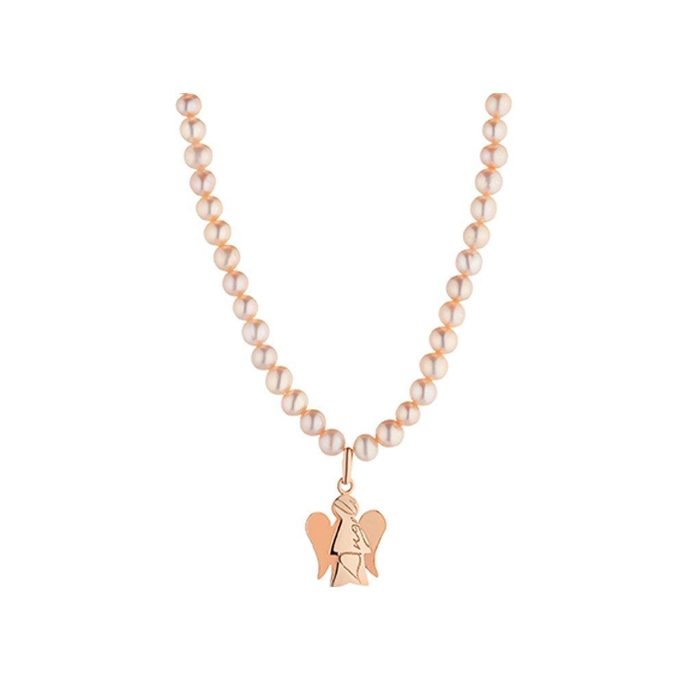 1 - Roberto Giannotti NKT182R necklace with pearls col. rose and angel Angels collection