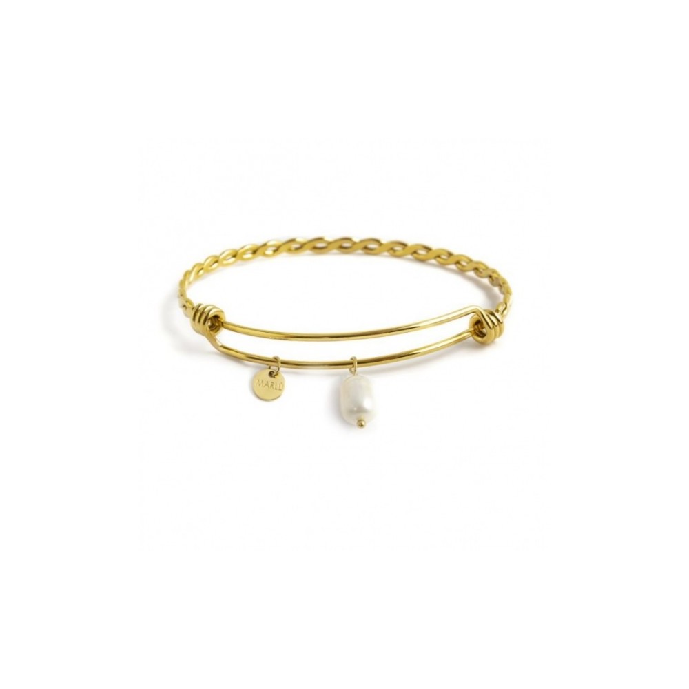 1 - Woman bracelet torchon pearl steel gold color Marlù 2BR0087G Basi collection