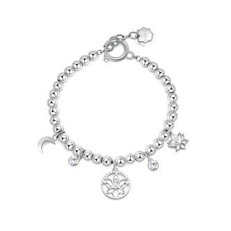 1 - Bracciale donna fiore di loto luna cristalli Acciaio 316L Brosway Chakra BHKB115