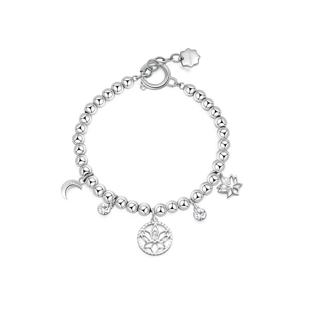 1 - Bracciale donna fiore di loto luna cristalli Acciaio 316L Brosway Chakra BHKB115