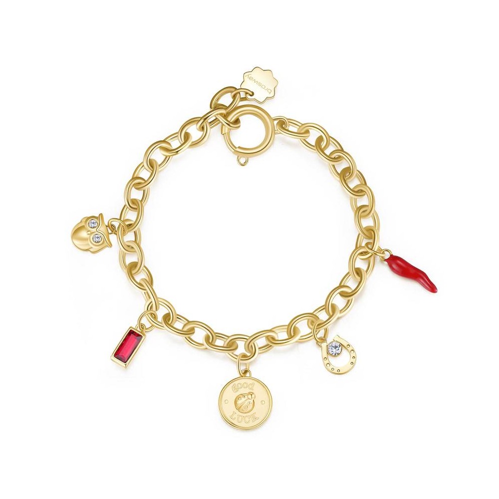 1 - Ladybug woman bracelet 316L steel gilded Brosway Chakra BHKB118