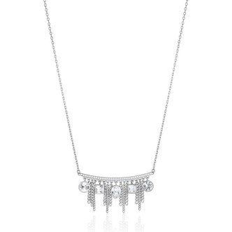 1 - Woman necklace fringes Swarovski crystals 316L Steel Brosway Rain BNR05