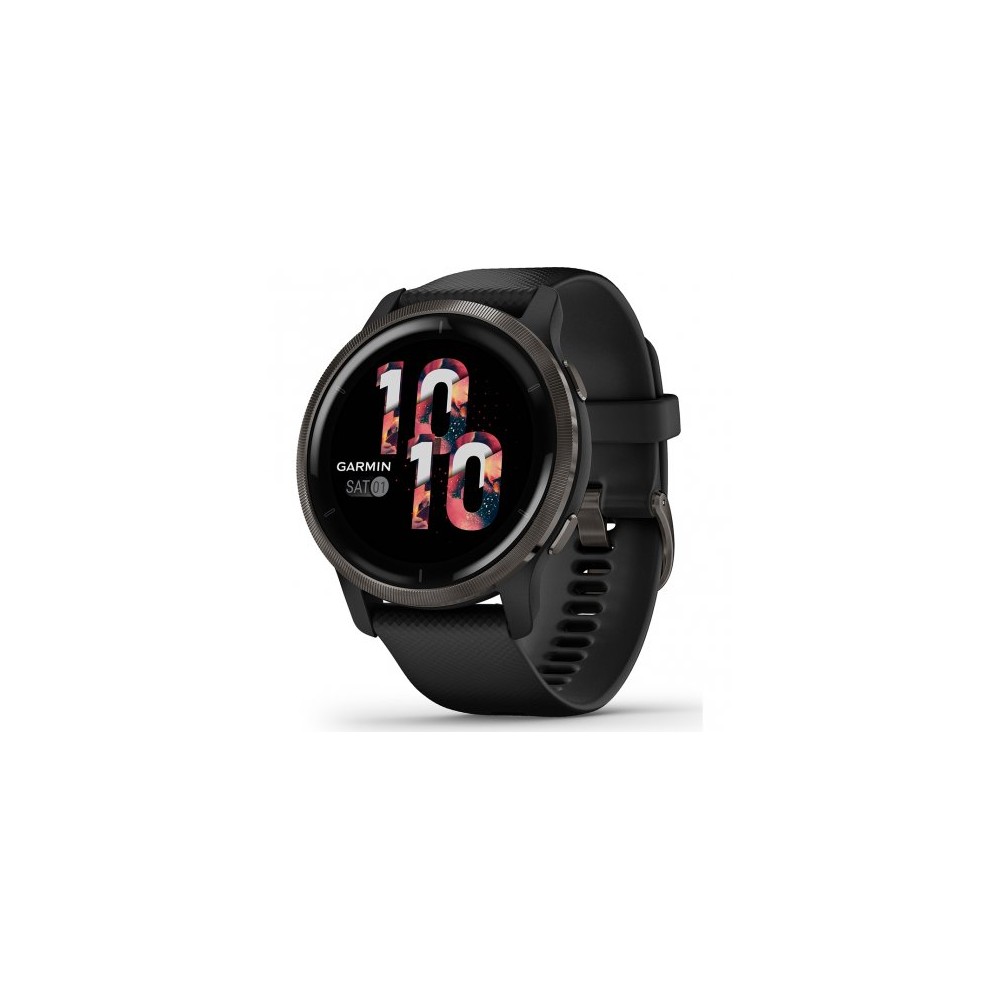 1 - Orologio Garmin Venu 2 nero 010-02430-11 acciaio ardesia cinturino silicone