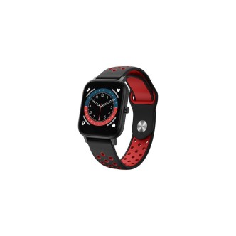 1 - Smarty 2.0 unisex Smartwatch watch red and black SW023B silicone strap