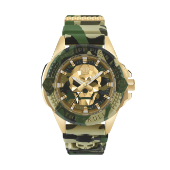 1 - Philipp Plein The Skull Camouflage PWAA0921 man watch steel silicone strap